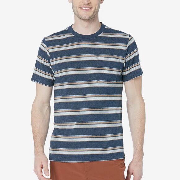 Prana Cardiff short sleeves shirt with chest pocket Nautical Stripe size small - Picture 9 of 11